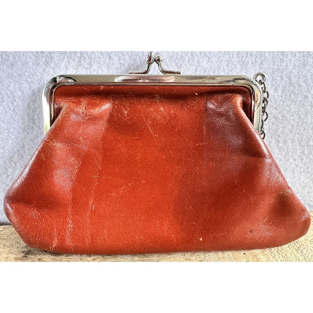 VTG Coin Purse Brown Super Soft Leather 4" x 5"